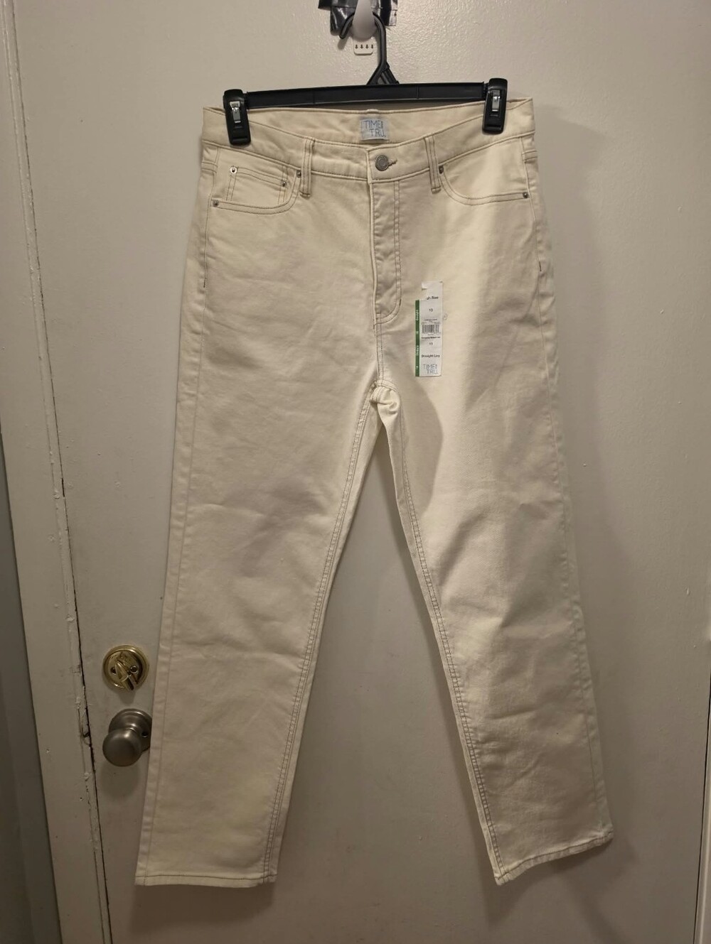 Time and Tru Cream Straight-Leg Jeans - Picture 4 of 16